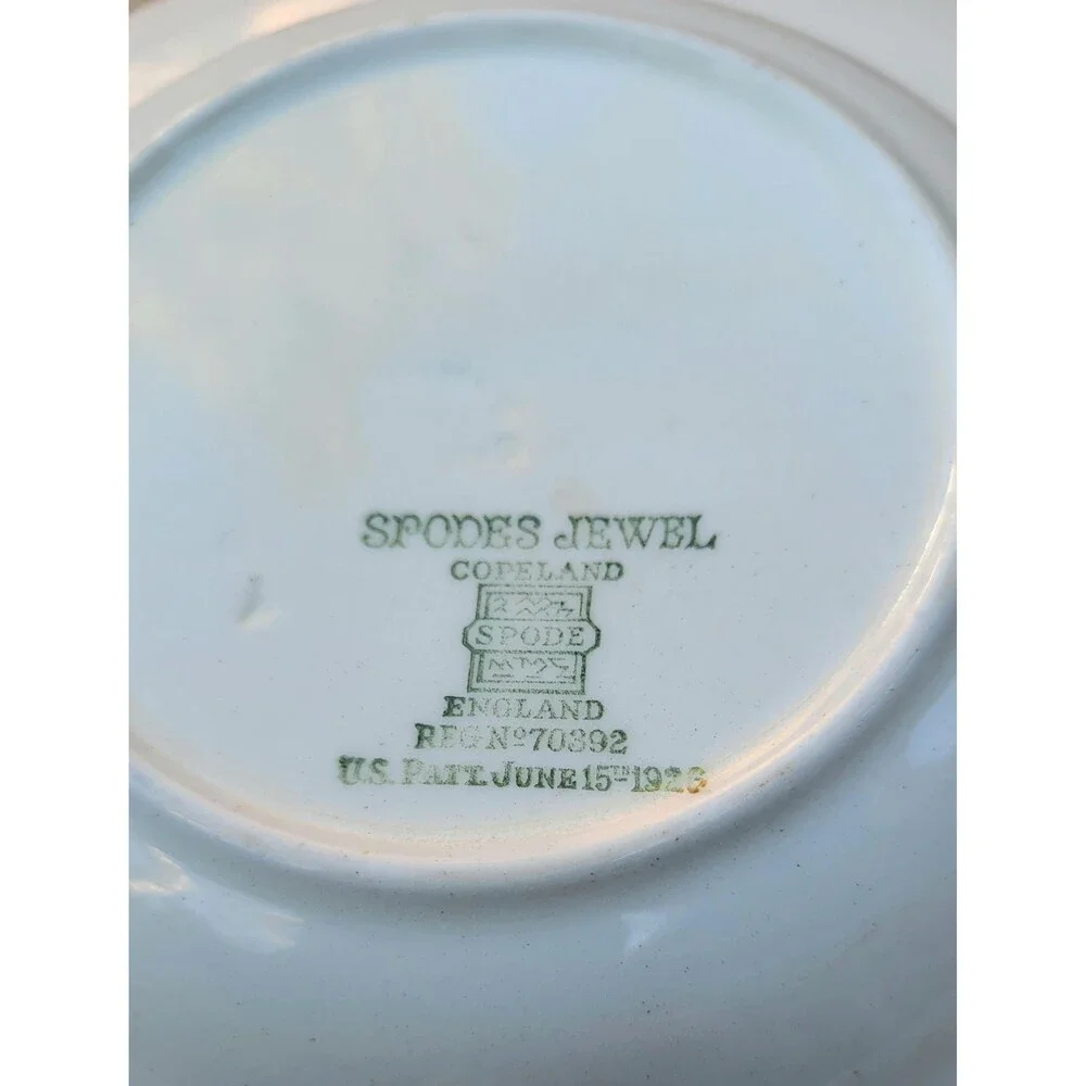 Antique Spode’s Jewel Rim Soup Bowl - Copeland England - All Cream Lace Pattern